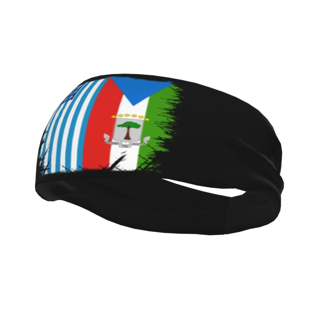 Headband Equatorial Guinea Equatorial Guinean Flag and America Flag Sports Sweatbands for Men Women Workout Athletic Running Yoga Basketball Gym Unisex Hairband Wristbands Blue