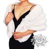 GORAIS Women Wedding Faux Fur Shawl and Wrap Bridal Winter Fur Stole Shrug for Brides and Bridesmaids view 1