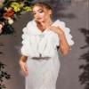 GORAIS Women Wedding Faux Fur Shawl and Wrap Bridal Winter Fur Stole Shrug for Brides and Bridesmaids view 4