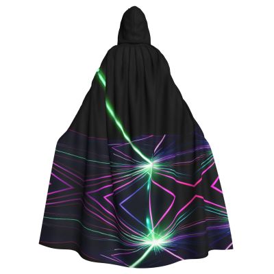 SDEGTHO Laser Lights Adult Hooded Cloak Cape Halloween Witch Costume For Men And Women Cosplay Costumes