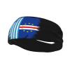 Headband Cape-Verde Cape Verdean Flag and America Flag Sports Sweatbands for Men Women Workout Athletic Running Yoga Basketball Gym Unisex Hairband Wristbands Blue view 1