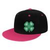 4-H Clover Baseball Cap for Men Or Women Classic Flat Bill Snapback Hat Pink view 1