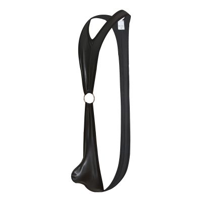 Faux Leather Bodysuit Men's Wrestling Singlet Open Crotch Backless Thongs Sexy Wetlook Catsuit Ring Linked Black