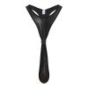 Faux Leather Bodysuit Men's Wrestling Singlet Open Crotch Backless Thongs Sexy Wetlook Catsuit Ring Linked Black view 2