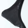Faux Leather Bodysuit Men's Wrestling Singlet Open Crotch Backless Thongs Sexy Wetlook Catsuit Ring Linked Black view 4