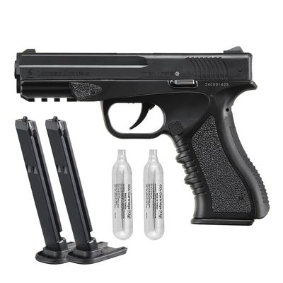 Lancer Air Pistiol CO2 Half-Blowback 4.5mm Airgun Full Package (LTA-3B)
