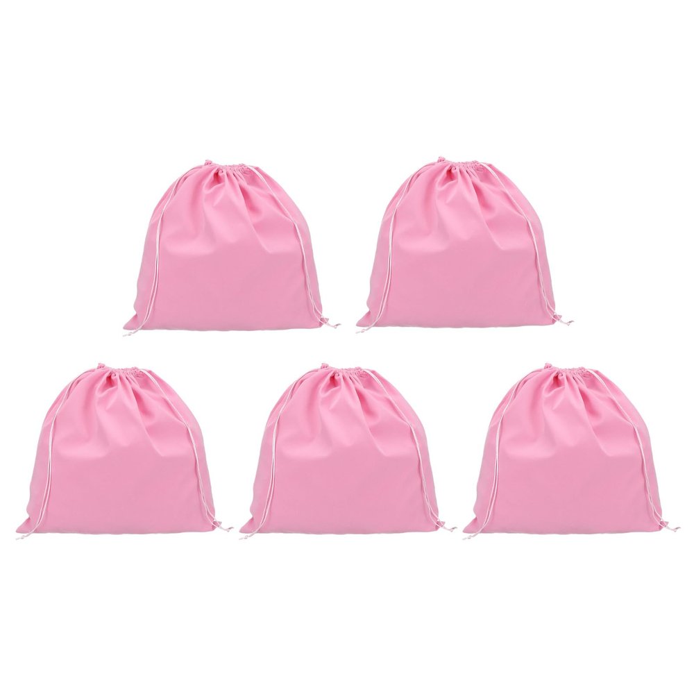 PATIKIL Large Velvet Bags With Drawstrings, 5 Pack 14 x 14 Inch Hair Dryer Bag Treat Bag Dust Bag Hotel Storage Bag for Travel Luggage Packing, Pink