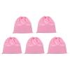 PATIKIL Large Velvet Bags With Drawstrings, 5 Pack 14 x 14 Inch Hair Dryer Bag Treat Bag Dust Bag Hotel Storage Bag for Travel Luggage Packing, Pink view 1