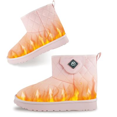 SAVIOR HEAT Heated Boots Heated Shoes for Women Men,Electric Rechargeable Heated Foot Warmer for Feet,Stylish Winter FootwearPink,Size W7