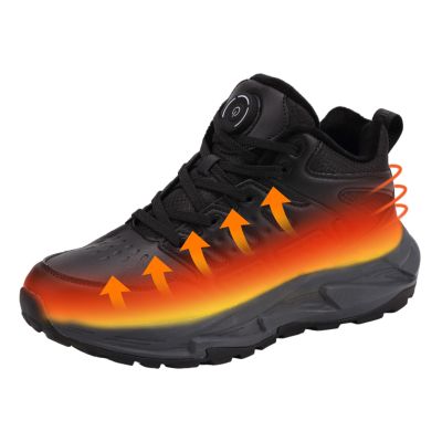 Heated Shoes for Men Women Heated Sneakers with Non-Slip Rubber Sole Foot Warmer Temperature Controlled Heating Shoes (Black, Adult, Women, 5, Numeric, US Footwear Size System, Medium)