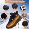 Heated Shoes for Men Women Heated Sneakers with Non-Slip Rubber Sole Foot Warmer Temperature Controlled Heating Shoes (Black, Adult, Women, 5, Numeric, US Footwear Size System, Medium) view 4