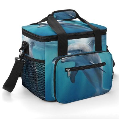Large Cooler Bag, Winter The Dolphin Print Cooler Bags,Beach Cooler Bag,Soft Cooler Bag for Picnic,Camping,Beach Accessories