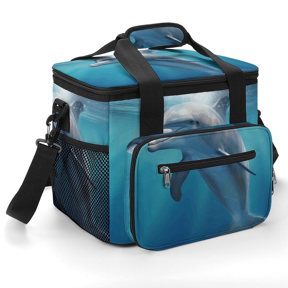 Large Cooler Bag, Winter The Dolphin Print Cooler Bags,Beach Cooler Bag,Soft Cooler Bag for Picnic,Camping,Beach Accessories