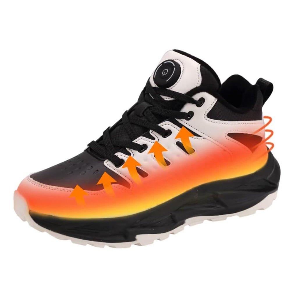 Heated Shoes for Men Women Heated Sneakers with Non-Slip Rubber Sole Foot Warmer Temperature Controlled Heating Shoes (Black&White, Adult, Women, 7, Numeric, US Footwear Size System, Medium)