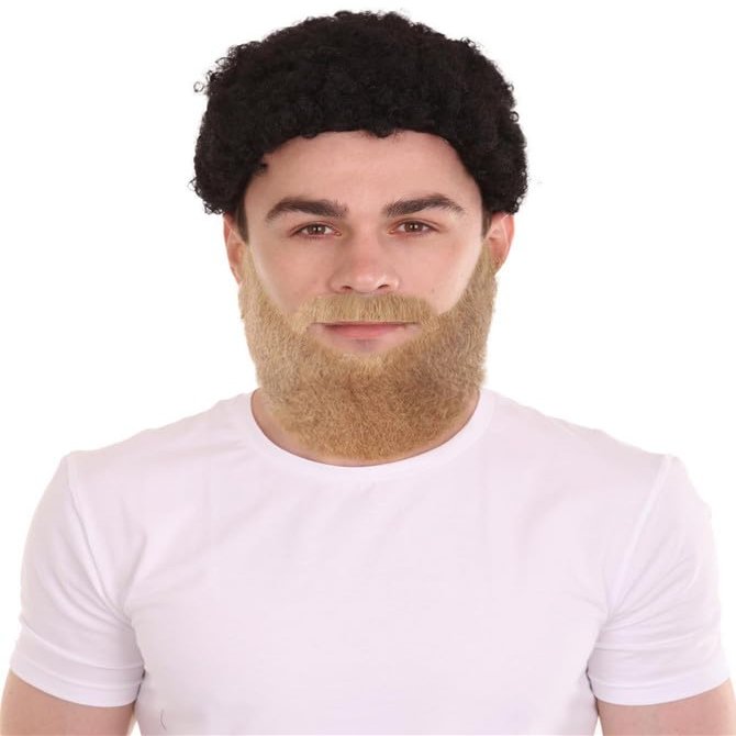 BC GOODS BY Mens Medium Synthetic Fiber Beard Mustache Set | Realistic Facial Hair Accessory for Men | Fake Beard Sets for Halloween, Christmas, and Costume Party - Mix Brown
