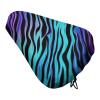 Purple Blue Green Camouflage Zebra Stripes Bike Seat Cover Waterproof Bicycle Seat Cover with Drawstring Adjustable Bike Seat Cushion Extra Soft Bike Cushion Seat Protector for Rainproof Dustproof view 1