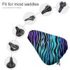 Purple Blue Green Camouflage Zebra Stripes Bike Seat Cover Waterproof Bicycle Seat Cover with Drawstring Adjustable Bike Seat Cushion Extra Soft Bike Cushion Seat Protector for Rainproof Dustproof view 3