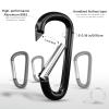 sprookber 4" Heavy Duty Aluminum Carabiners, Large D-Ring Clips, Spring Snap Hooks for Camping, Hiking, Keychain, Dog Leash (Set of 4, Black) view 4