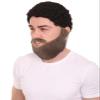 BC GOODS BY Mens Medium Synthetic Fiber Beard Mustache Set | Realistic Facial Hair Accessory for Men | Fake Beard Sets for Halloween, Christmas, and Costume Party - Brown view 2