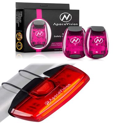 Apace Vision (2 Pack) - LED Safety Lights + Guard G3X Tail Light