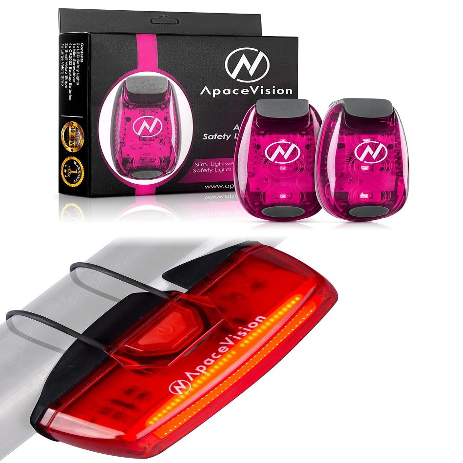 Apace Vision (2 Pack) - LED Safety Lights + Guard G3X Tail Light