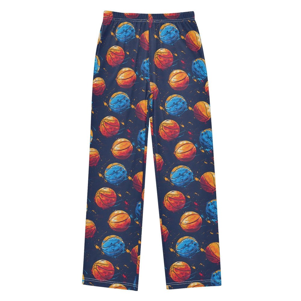 ALAZA Basketball Watercolor Stylish Pajama Pants Long Sleep Pant Pajama Bottoms Elastic Waist with Pockets 9-10 Years