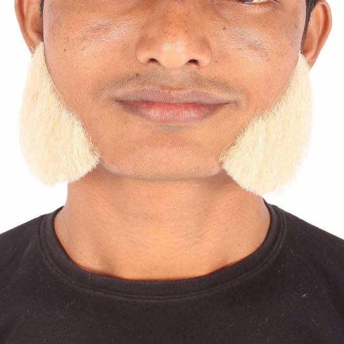 BC GOODS BY Men's Human Hair Mutton Chops Side Burns Beard Cosplay Facial Hair, Blonde