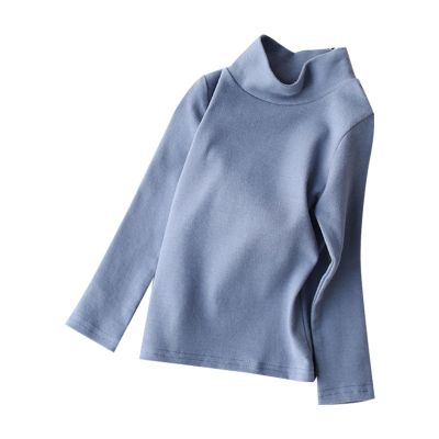Toddler Turtleneck Kids Boys Girls Solid Color Long Sleeve Shirt Fall Winter Blouse Unisex Basic Warm (Blue, 6-7 Years)