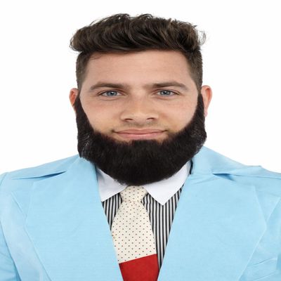 BC GOODS BY Classic Chin Curtain Long Beard for Men, Soft Black