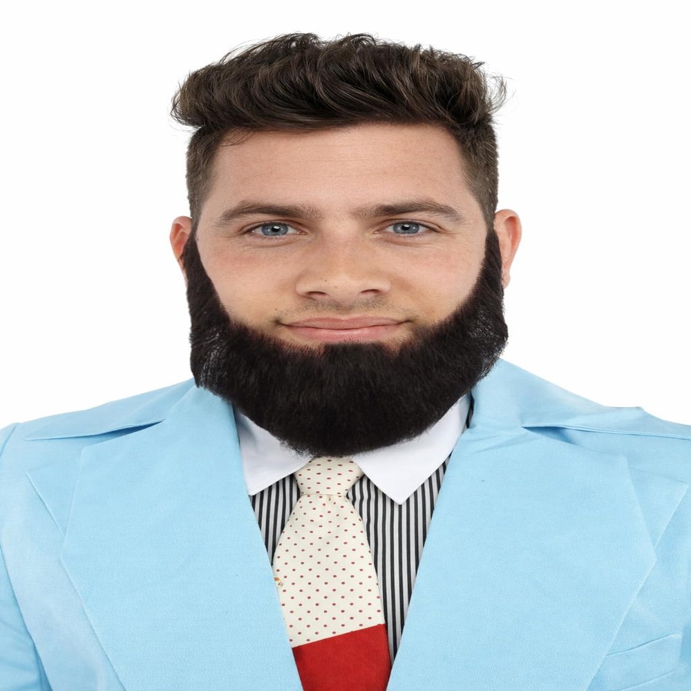 BC GOODS BY Classic Chin Curtain Long Beard for Men, Soft Black