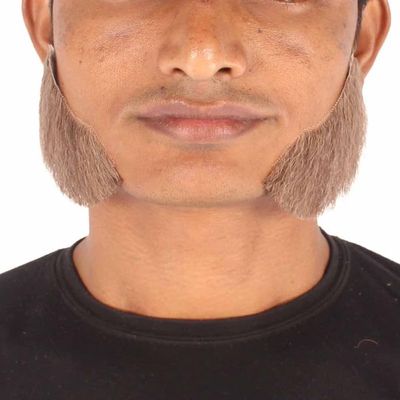 BC GOODS BY Men's Human Hair Mutton Chops Side Burns Beard Cosplay Facial Hair, Brown