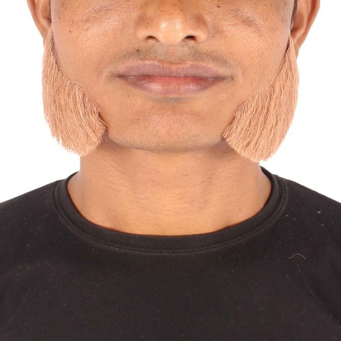 BC GOODS BY Men's Human Hair Mutton Chops Side Burns Beard Cosplay Facial Hair, Copper Blonde