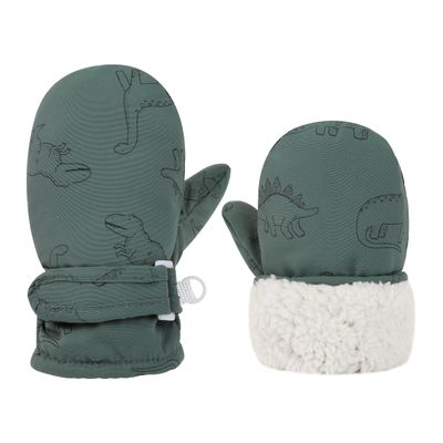 Urban Virgin Infant Baby Toddler Kids Winter Mittnes Lined Fleece Warm Waterproof Ski Snow Gloves For Boys Girls Ocean Dino 6-24 Months