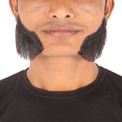 BC GOODS BY Men's Human Hair Mutton Chops Side Burns Beard Cosplay Facial Hair, Black