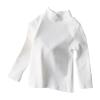 Toddler Turtleneck Kids Boys Girls Solid Color Long Sleeve Shirt Fall Winter Blouse Unisex Basic Warm (White, 7-9 Years) view 1
