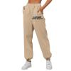 Womens Cinch Bottom Sweatpants Pockets I Love My HOT Boyfriend Letter Graphic Print Yoga Lounge Comfy Workout Jogging Pants Large Z51-Khaki view 1