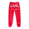 Womens Cinch Bottom Sweatpants Pockets I Love My HOT Boyfriend Letter Graphic Print Yoga Lounge Comfy Workout Jogging Pants Medium Z59-Red view 1