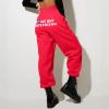 Womens Cinch Bottom Sweatpants Pockets I Love My HOT Boyfriend Letter Graphic Print Yoga Lounge Comfy Workout Jogging Pants Medium Z59-Red view 2