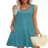 WEESO Spring Dresses for Women 2026 Loose Crew Neck Sleeveless Dress Sundresses with Pockets Blue XL view 1