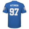 Outerstuff Youth Aidan Hutchinson Blue Detroit Lions Replica Jersey view 3