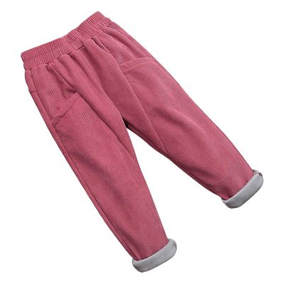 Toddler Kids Boys Girls Corduroy Pants Warm Fleece Lined Thick Pants Pull On Elastic Waist Winter (Hot Pink, 6-7 Years)
