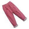 Toddler Kids Boys Girls Corduroy Pants Warm Fleece Lined Thick Pants Pull On Elastic Waist Winter (Hot Pink, 6-7 Years) view 1