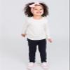 RuffleButts Black Baby Ruched Bow Leggings - 4T view 3