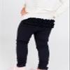 RuffleButts Black Baby Ruched Bow Leggings - 4T view 4