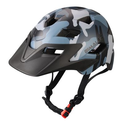 BIMALSIC Kids Youth Bike Helmet -with Removable Visor,Child Helmet for Boys and Girls 54-57cm (Ages 5-8-12-14 Years) Black camo Color