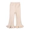 Toddler Girls Flare Slim Leggings Ruffle Bell Bottoms Yoga Bootcut Pants Pull on High Elastic Waist (Beige, 6-7 Years) view 1