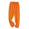 Boys Girls Long Bloomers Basic Harem Pants Solid Loose Elastic Waist Joggers Sweatpants Lounge (Orange, 3-4 Years) view 1