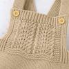 Baby Girls Boys Knit Suspender Romper Solid Sleeveless Overalls Sweater Jumpsuit Fall Winter Little (Khaki, 0-6 Months) view 2