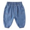 Toddler Baby Boys Girls Baggy Jeans Denim Harem Pants Loose Elastic Waist Pull on Joggers (Dark Blue, 6-12 Months) view 1