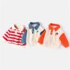 Baby Boys Cartoon Printed Lapel Shirt Toddler Long Sleeve Color Block Cotton Tops Pullover (Orange, 18-24 Months) view 3